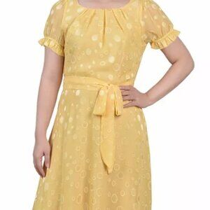 NWT NY Collection Yellow Spring Dress PXL